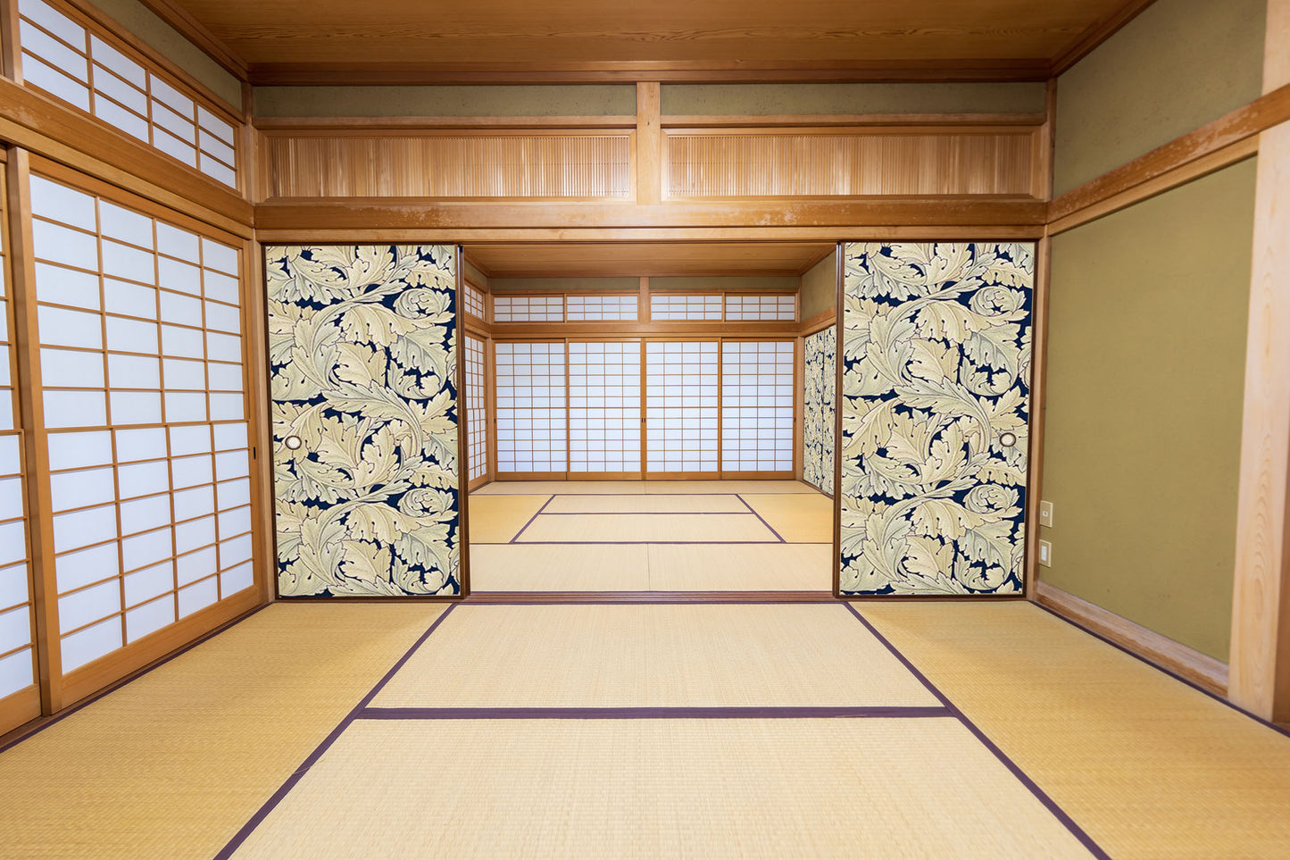 【送料無料】ウィリアムモリス ふすま紙 97cm×2m 2枚 アカンサス