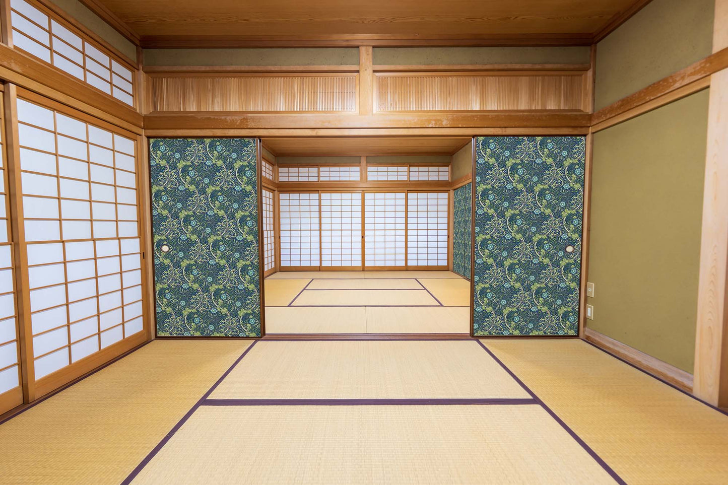 【送料無料】ウィリアムモリス ふすま紙 97cm×2m 2枚 シーウィード