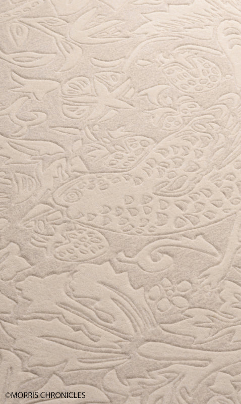 ラグ カーペット 絨毯 サンゲツ モリスクロニクルズ ウィリアムモリス いちご泥棒 ベージュ ストロベリーシーフ 敷物 ボタニカル 鳥 200cm×140cm ウール100% 羊毛 高級