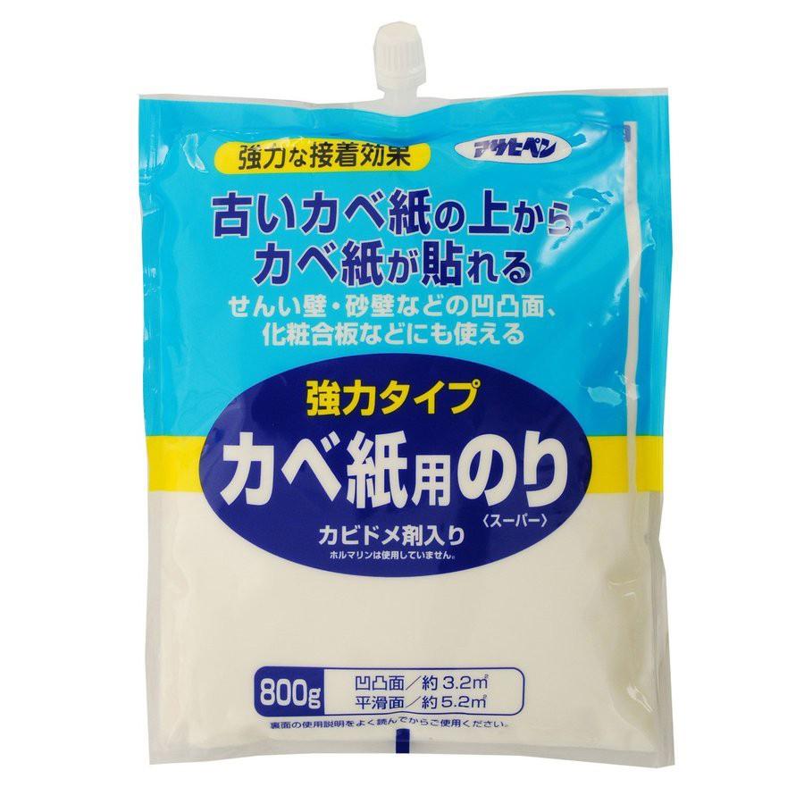 接着 補修 強力タイプ 壁紙用のり 800g 強力 接着 アサヒペン 張り替え 重ね貼り 強力のり 家具 糊 のり はがせる クロス 補修 道具 DIY 自分 施工道具