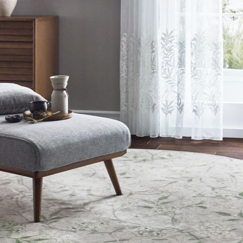 ラグ モリス柄 クロニクルズ 円形 カーペット サークル サンゲツ 花柄