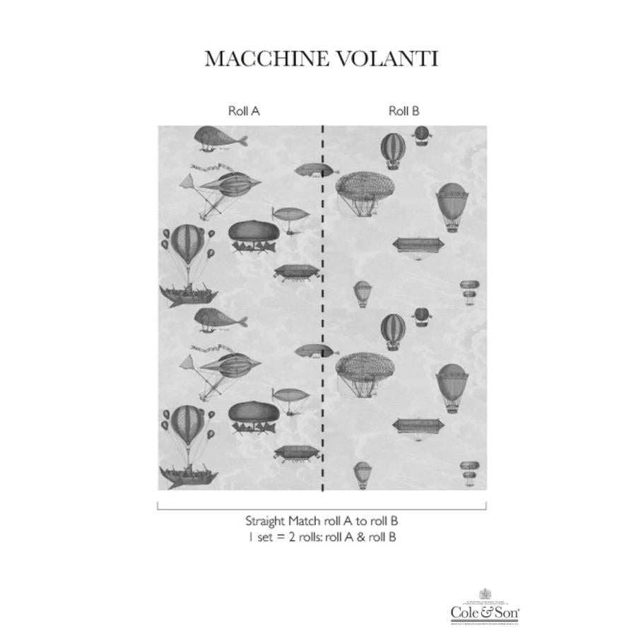 2本セット 飛行船 気球 イタリア フォルナセッティ Cole&Son 114/10020, 97/1002 コール&サン テシード