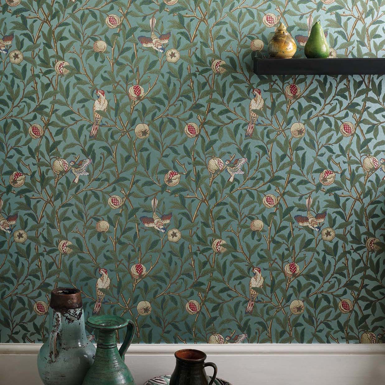壁紙 Bird & Pomegranate 216815 / 212540 MORRIS Archive Collections