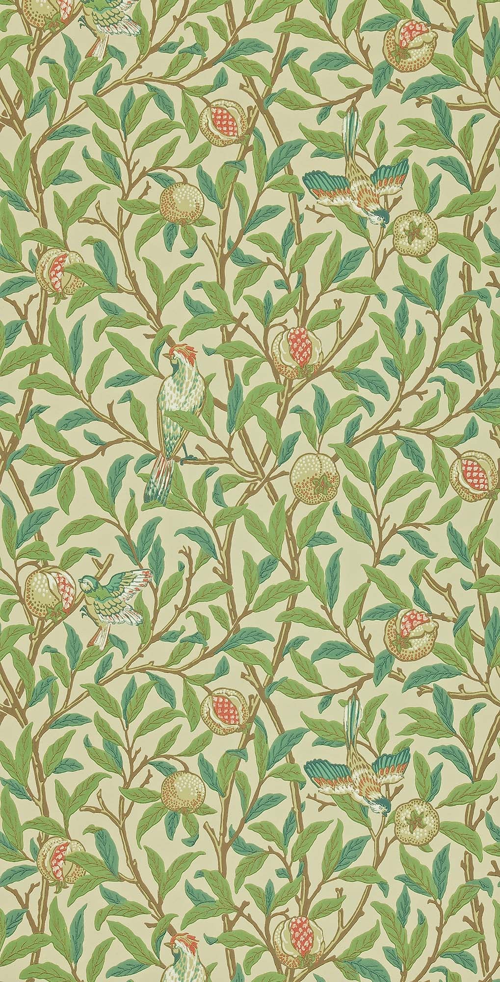 壁紙 Bird & Pomegranate 216841 / 212539 MORRIS Archive Collections Ⅱ