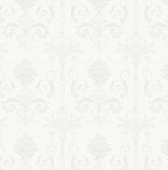 壁紙 ローラアシュレイ 113382 Josette ジョゼッテ White ホワイト ダマスク