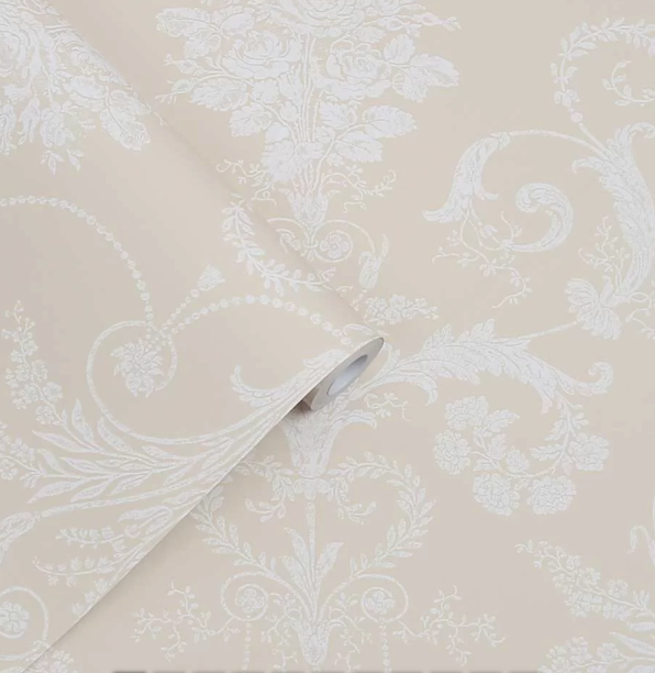 壁紙 ローラアシュレイ 113384 Josette ジョゼッテ Linen リネン ダマスク