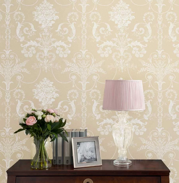 壁紙 ローラアシュレイ 113384 Josette ジョゼッテ Linen リネン ダマスク