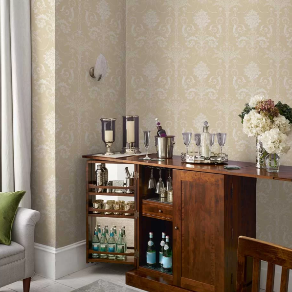 壁紙 ローラアシュレイ 113384 Josette ジョゼッテ Linen リネン ダマスク