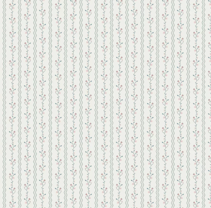 壁紙 ローラアシュレイ 122748 Blencow Stripe ストライプ 花柄
