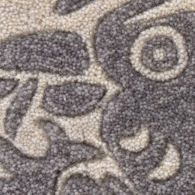 ラグ カーペット 絨毯 サンゲツ モリスクロニクルズ ウィリアムモリス いちご泥棒 グレー ストロベリーシーフ 敷物 ボタニカル 鳥 200cm×140cm ウール100％ 羊毛 高級