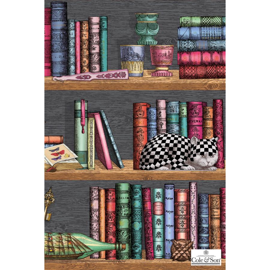 本棚柄 ブックスタンド 洋書柄 イタリア フォルナセッティ Cole＆Son コール&サン 114/13025 テシード