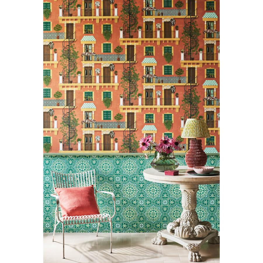 建物柄 スペイン コンドミニアム 集合住宅 アンダルシア Cole＆Son コールアンドサン 貼り換え リノベ DIY 自分で 不織布 テシード 短納期