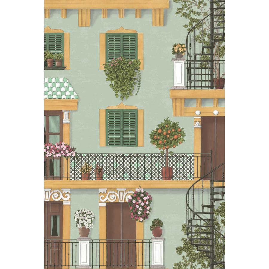 建物柄 スペイン コンドミニアム 集合住宅 アンダルシア Cole＆Son コールアンドサン 貼り換え リノベ DIY 自分で 不織布 テシード 短納期