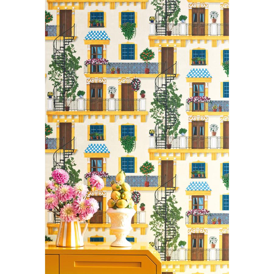 建物柄 スペイン コンドミニアム 集合住宅 アンダルシア Cole＆Son コールアンドサン 貼り換え リノベ DIY 自分で 不織布 テシード 短納期