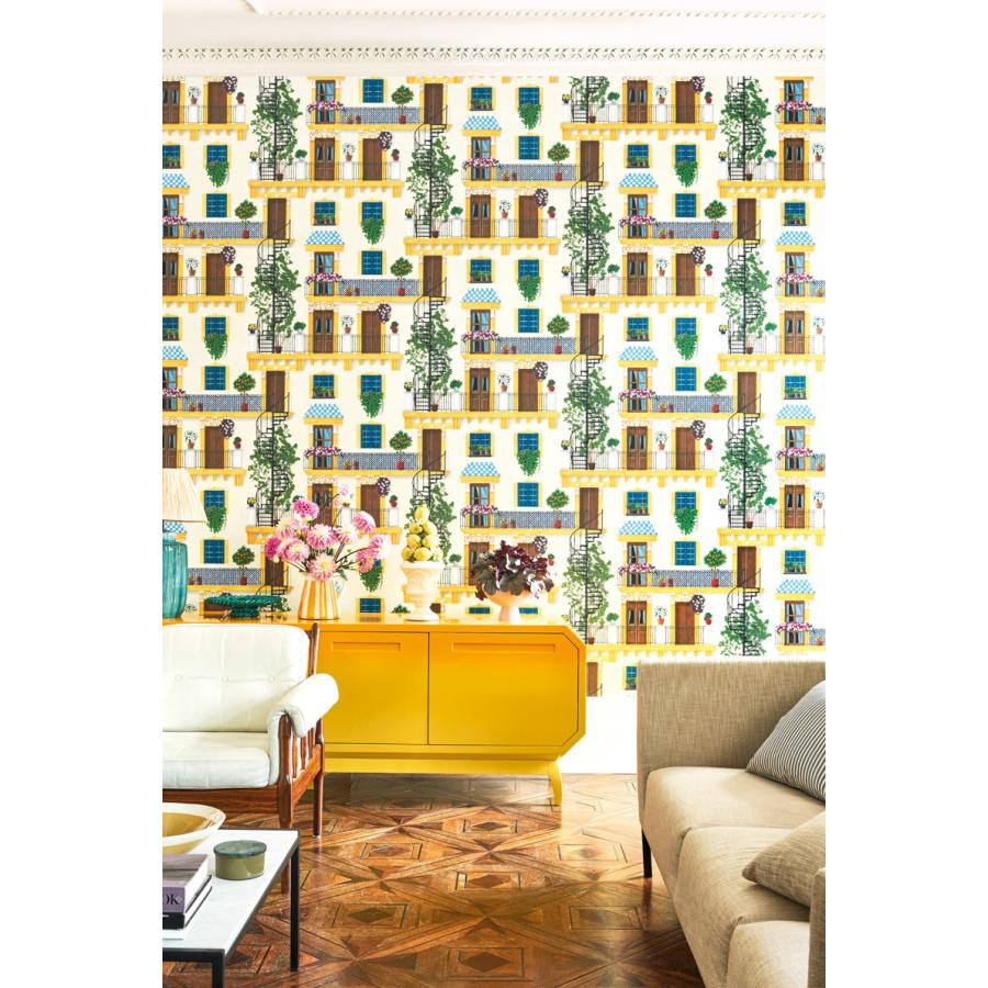 建物柄 スペイン コンドミニアム 集合住宅 アンダルシア Cole＆Son コールアンドサン 貼り換え リノベ DIY 自分で 不織布 テシード 短納期