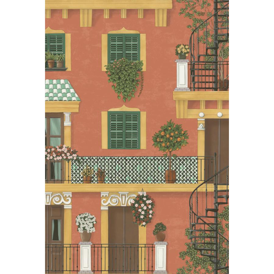 建物柄 スペイン コンドミニアム 集合住宅 アンダルシア Cole＆Son コールアンドサン 貼り換え リノベ DIY 自分で 不織布 テシード 短納期