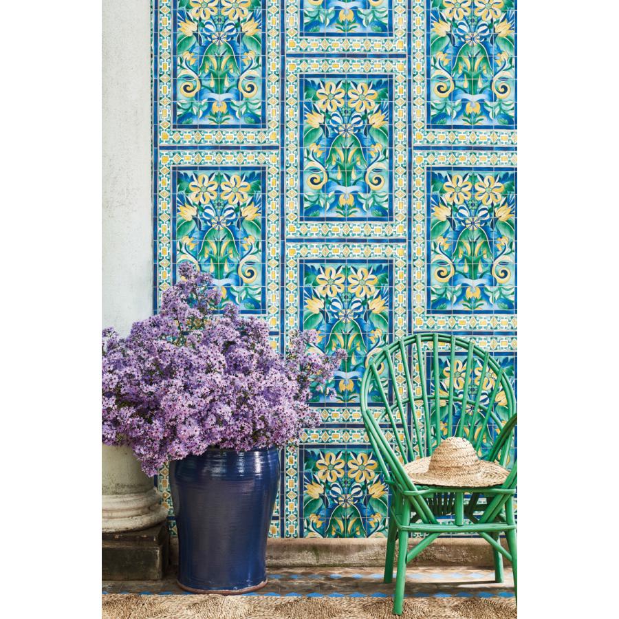タイル風 モザイク風 花 フラワー 植物 スペイン 南国 Cole＆Son コールアンドサン 貼り換え リノベ DIY 自分で 不織布 テシード 短納期