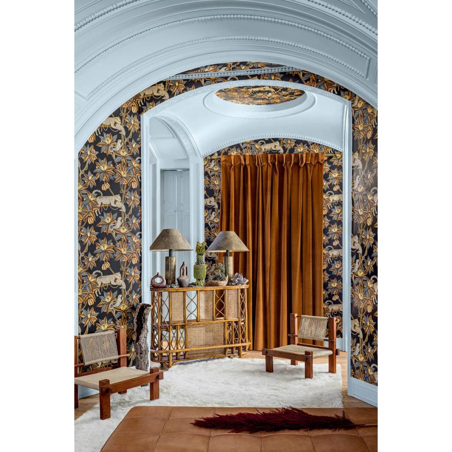 サファリ柄 ヒョウ 植物 ボタニカル 光沢 アフリカン Cole＆Son コール&サン 貼り換え リノベ DIY 自分で 不織布 テシード 短納期